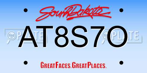 AT8S7O South Dakota License Plate