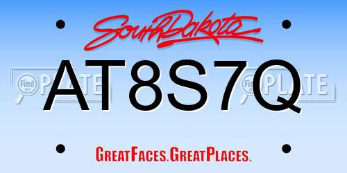 AT8S7Q South Dakota License Plate