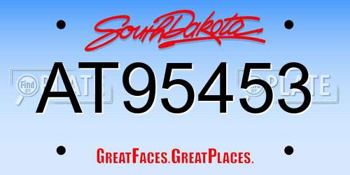 AT95453 South Dakota License Plate