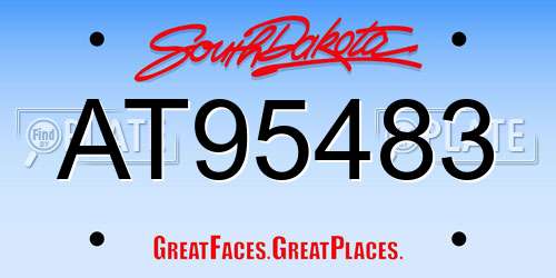 AT95483 South Dakota License Plate
