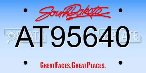 AT95640 South Dakota License Plate
