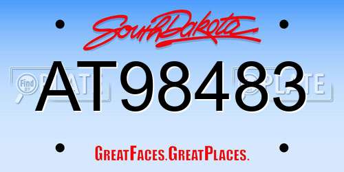 AT98483 South Dakota License Plate