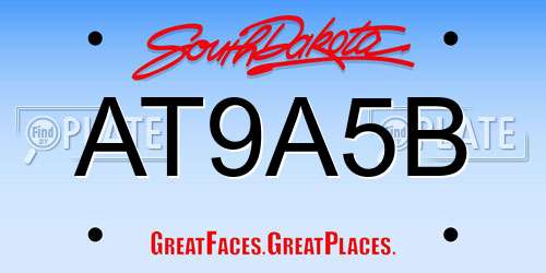 AT9A5B South Dakota License Plate