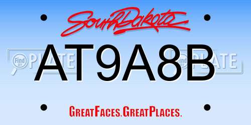 AT9A8B South Dakota License Plate