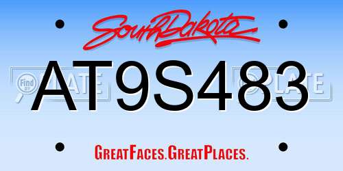 AT9S483 South Dakota License Plate