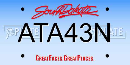 ATA43N South Dakota License Plate