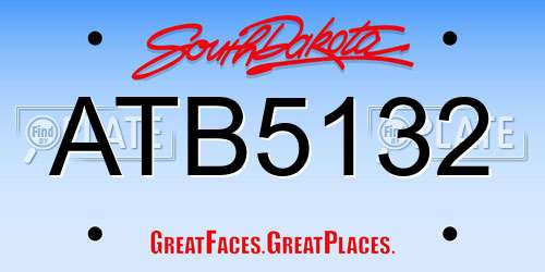 ATB5132 South Dakota License Plate