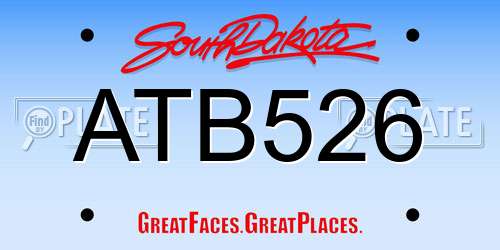 ATB526 South Dakota License Plate