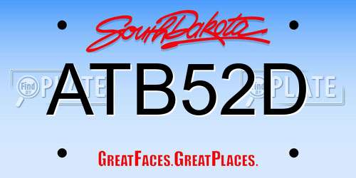 ATB52D South Dakota License Plate