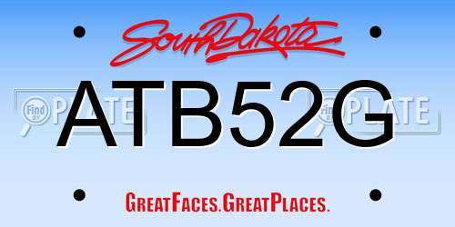 ATB52G South Dakota License Plate