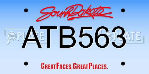 ATB563 South Dakota License Plate