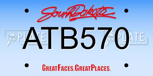 ATB570 South Dakota License Plate