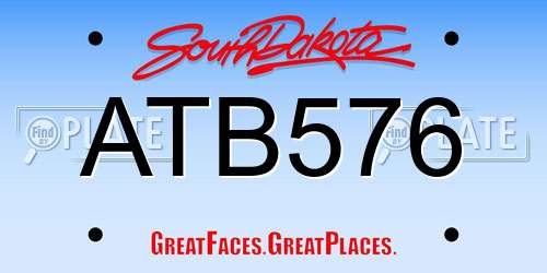 ATB576 South Dakota License Plate