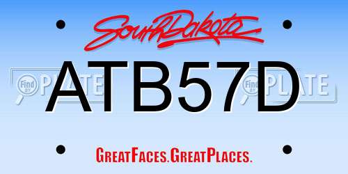 ATB57D South Dakota License Plate