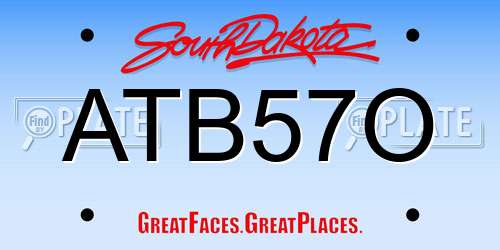 ATB57O South Dakota License Plate
