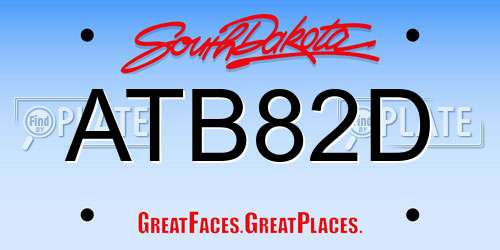 ATB82D South Dakota License Plate