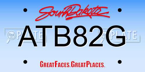 ATB82G South Dakota License Plate