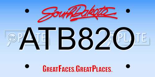 ATB82O South Dakota License Plate