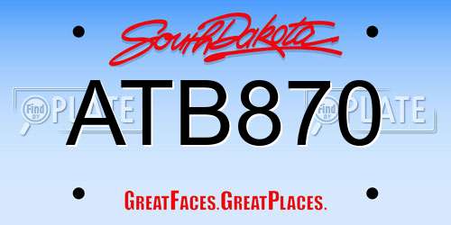 ATB870 South Dakota License Plate