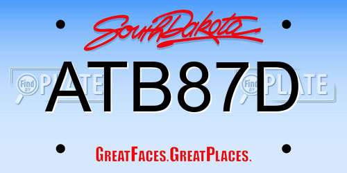 ATB87D South Dakota License Plate