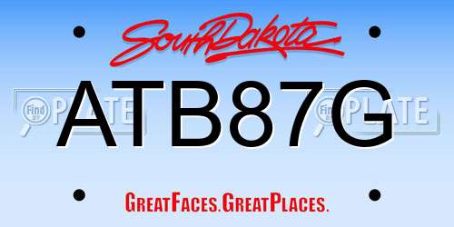 ATB87G South Dakota License Plate