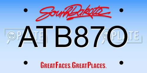 ATB87O South Dakota License Plate