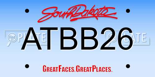 ATBB26 South Dakota License Plate