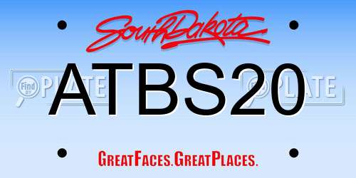 ATBS20 South Dakota License Plate
