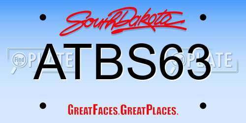 ATBS63 South Dakota License Plate