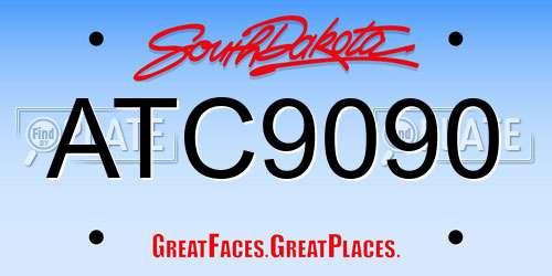ATC9090 South Dakota License Plate