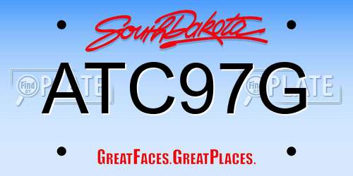 ATC97G South Dakota License Plate