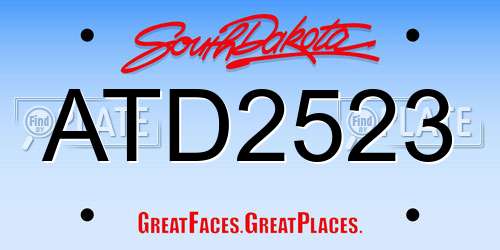 ATD2523 South Dakota License Plate