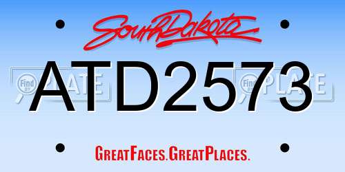 ATD2573 South Dakota License Plate