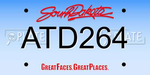 ATD264 South Dakota License Plate