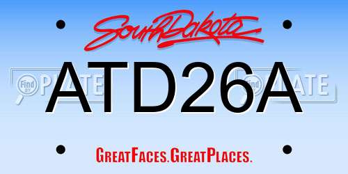 ATD26A South Dakota License Plate
