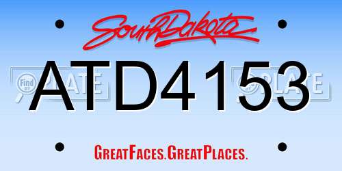 ATD4153 South Dakota License Plate