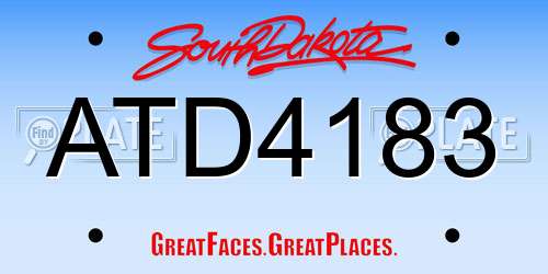 ATD4183 South Dakota License Plate