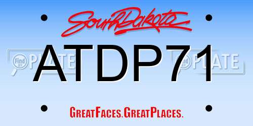 ATDP71 South Dakota License Plate