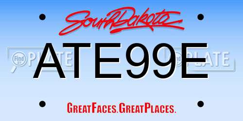 ATE99E South Dakota License Plate