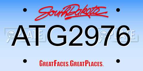 ATG2976 South Dakota License Plate