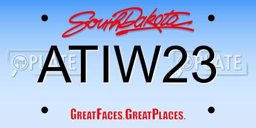 ATIW23 South Dakota License Plate