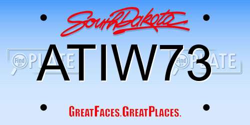 ATIW73 South Dakota License Plate