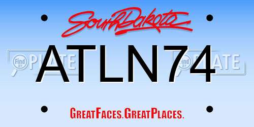 ATLN74 South Dakota License Plate