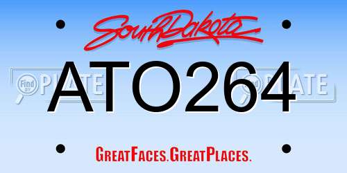 ATO264 South Dakota License Plate