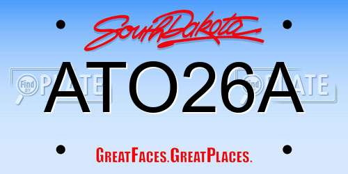 ATO26A South Dakota License Plate