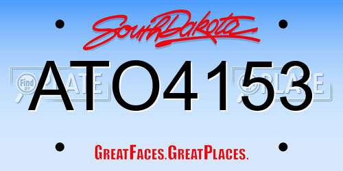 ATO4153 South Dakota License Plate