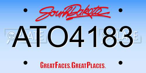 ATO4183 South Dakota License Plate