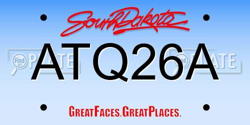 ATQ26A South Dakota License Plate