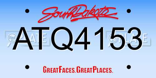 ATQ4153 South Dakota License Plate