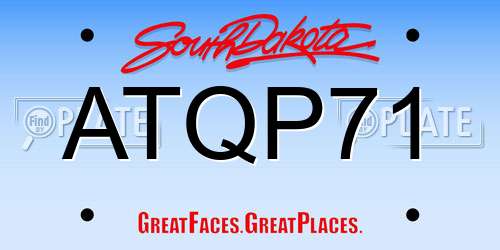 ATQP71 South Dakota License Plate